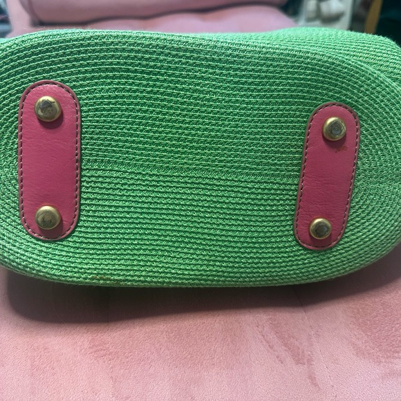 Vintage Juicy Couture Pink and Green Straw Beach Tote! - Picture 5 of 10